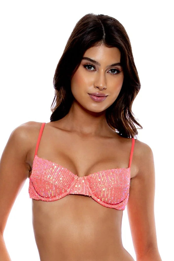 Luli Fama Chasing Stars Sequins Balconette Top